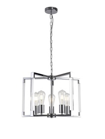 IL32783  Canto Round Pendant 5 Light Polished Nickel